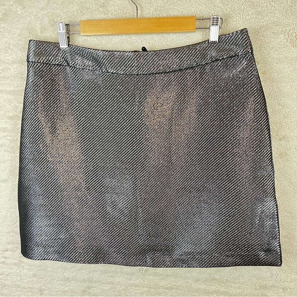 NWT H&M Conscious Silver Metallic Mini Skirt Size 14